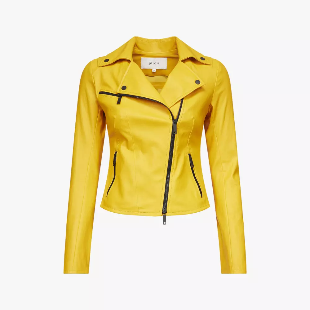 RIDER stretch leather jacket Yellow - Packshot