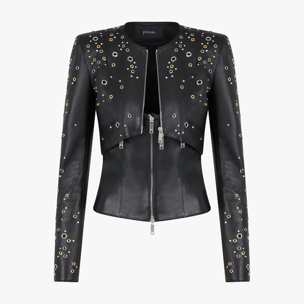TRIUMPH embroidered stretch leather jacket For Women | Jitrois