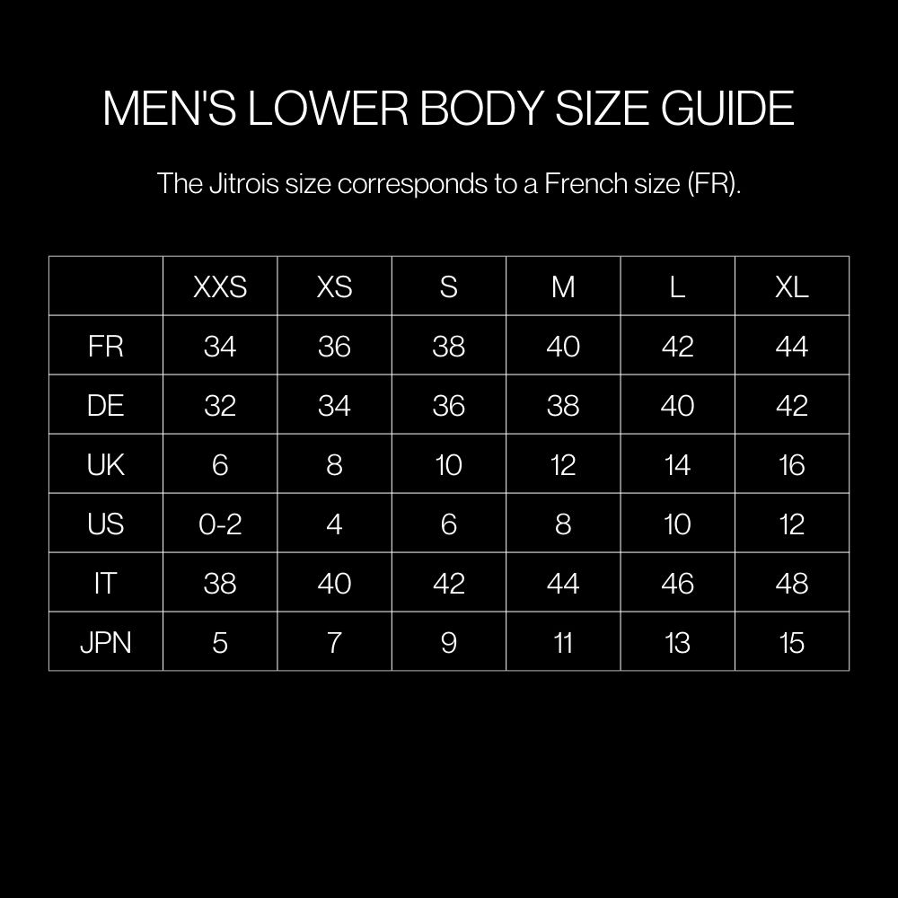 men's lower body size guide
