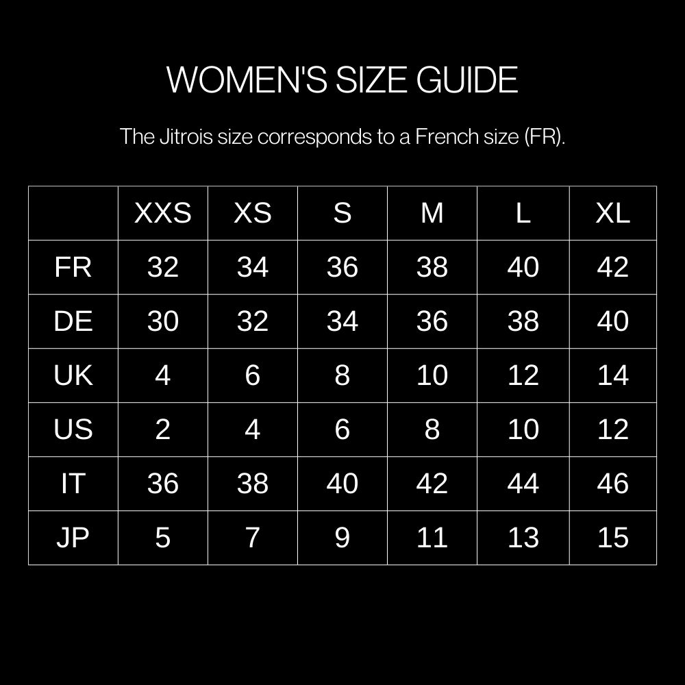 size guide for women XS S M L XL 