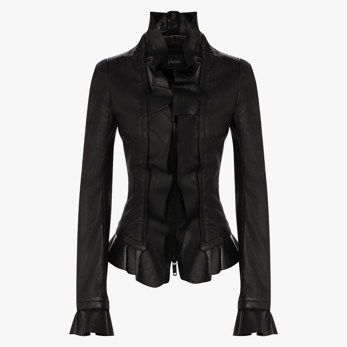 JAGGER ruffle Jacket in stretch leather for Women | Jitrois