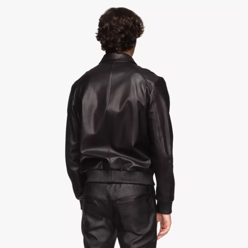 JASON jacket in black stretch leather Jitrois - back view