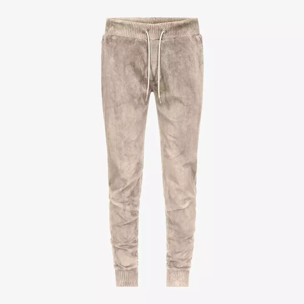 Pebble Grey stretch leather JOGGING pants - packshot