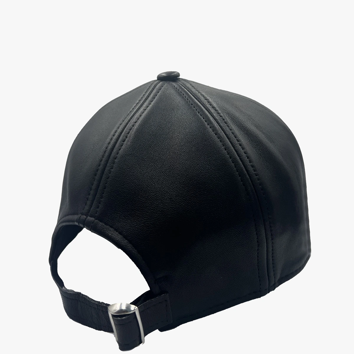 casquette hat noir en cuir stretch Jitrois