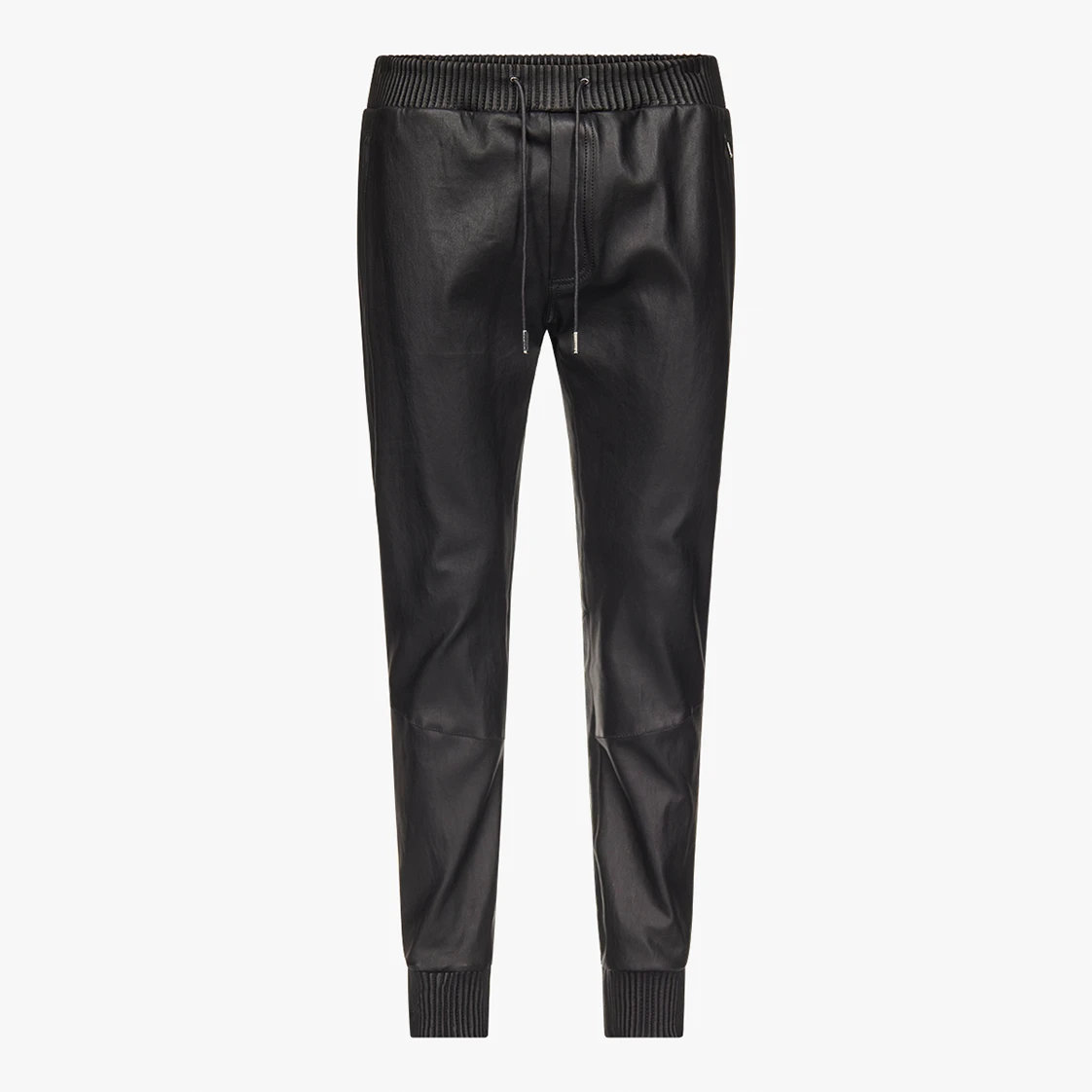 Black stretch leather JOGGING pants - packshot