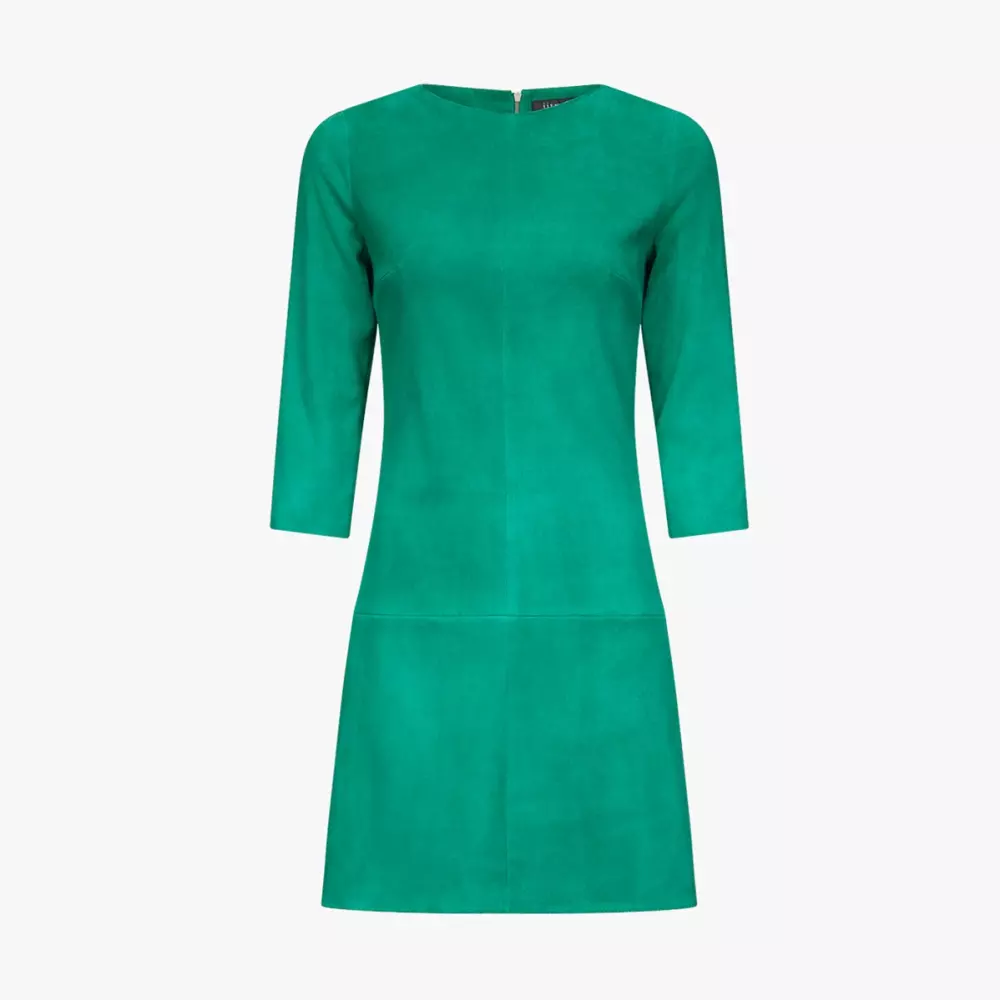 KOUROU stretch suede dress - Jade green - Packshot
