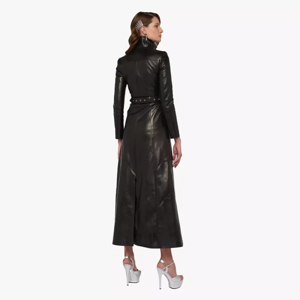 Trinity coat in black stretch leather - Jitrois 6