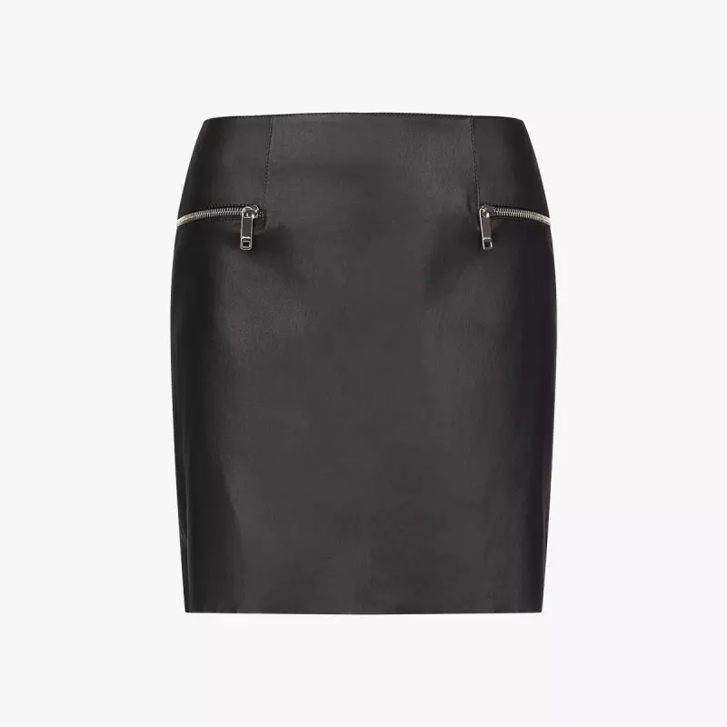 RUE mini-skirt in black stretch leather Jitrois - packshot