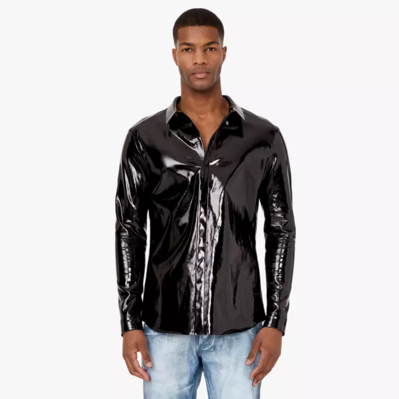 WANDER patent leather shirt Black - front
